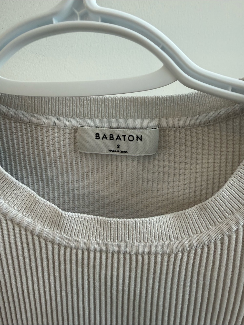 Babaton Off-White Ribbed Sleeveless Knit Shell - Picture 2 of 3
